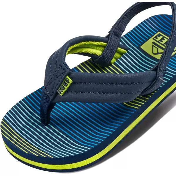 imageREEF ToddlerLittle Kid Ahi Beach Flip Flop Soft Cushion Footbed Water Friendly BackstrapAqua Green Stripe