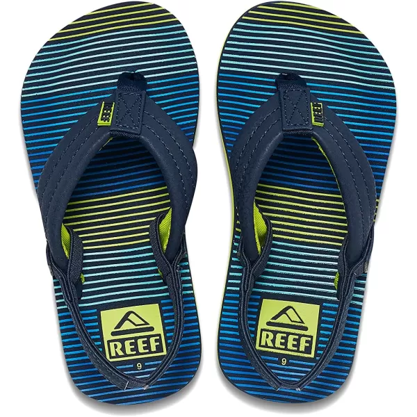 imageREEF ToddlerLittle Kid Ahi Beach Flip Flop Soft Cushion Footbed Water Friendly BackstrapAqua Green Stripe