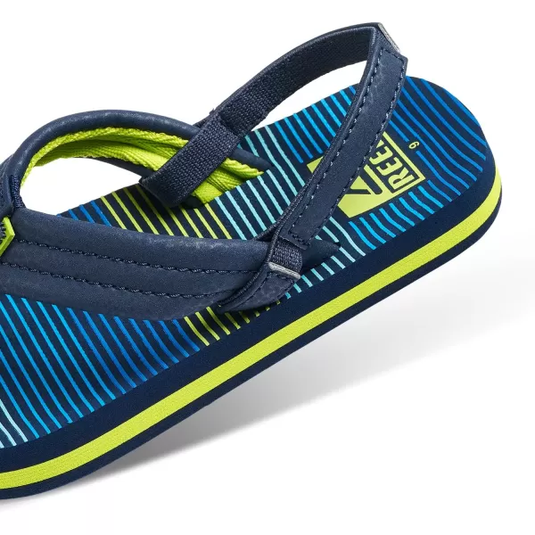 imageREEF ToddlerLittle Kid Ahi Beach Flip Flop Soft Cushion Footbed Water Friendly BackstrapAqua Green Stripe