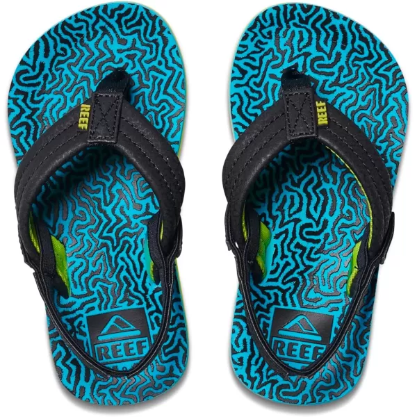 imageREEF ToddlerLittle Kid Ahi Beach Flip Flop Soft Cushion Footbed Water Friendly BackstrapBlue Coral