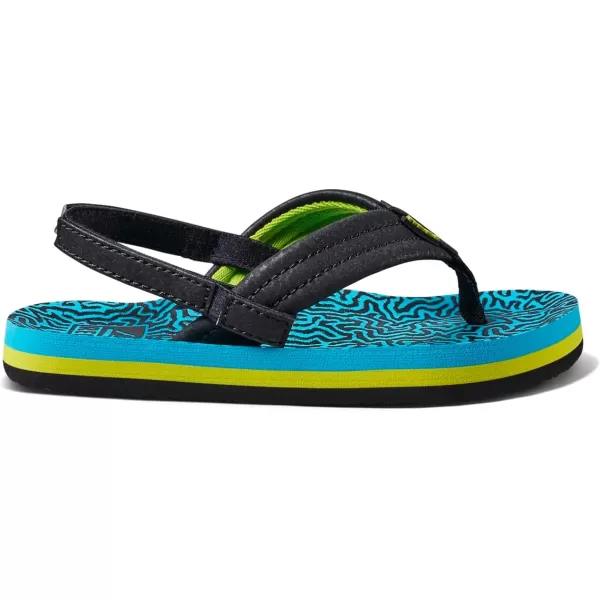 imageREEF ToddlerLittle Kid Ahi Beach Flip Flop Soft Cushion Footbed Water Friendly BackstrapBlue Coral