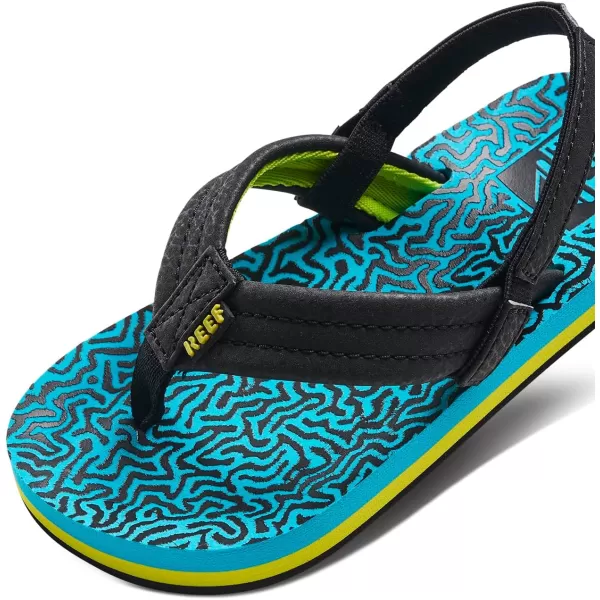 imageREEF ToddlerLittle Kid Ahi Beach Flip Flop Soft Cushion Footbed Water Friendly BackstrapBlue Coral