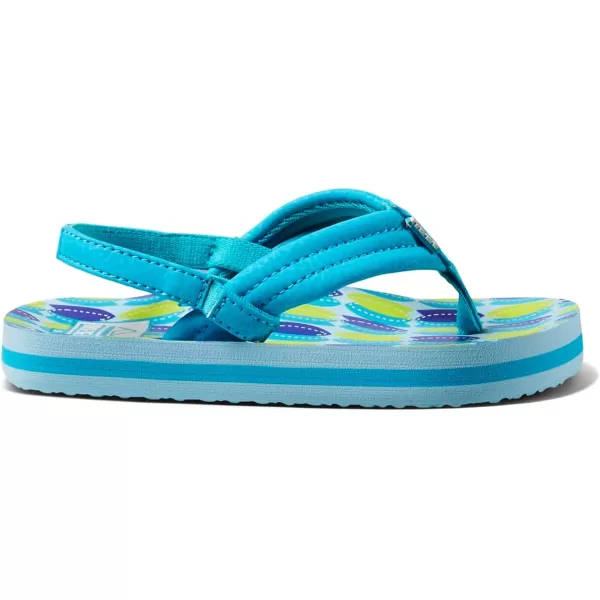 imageREEF ToddlerLittle Kid Ahi Beach Flip Flop Soft Cushion Footbed Water Friendly BackstrapBlue Fish
