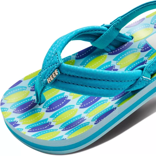 imageREEF ToddlerLittle Kid Ahi Beach Flip Flop Soft Cushion Footbed Water Friendly BackstrapBlue Fish