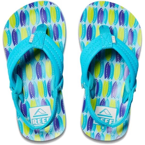 imageREEF ToddlerLittle Kid Ahi Beach Flip Flop Soft Cushion Footbed Water Friendly BackstrapBlue Fish