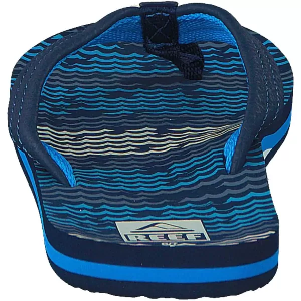 imageREEF ToddlerLittle Kid Ahi Beach Flip Flop Soft Cushion Footbed Water Friendly BackstrapBlue Horizon Waves