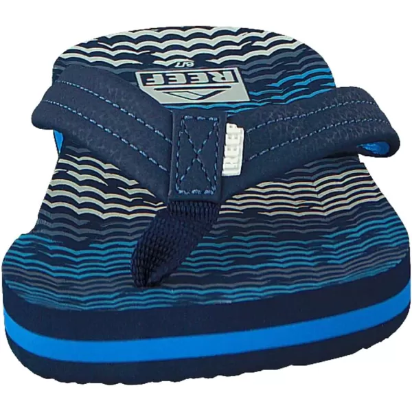 imageREEF ToddlerLittle Kid Ahi Beach Flip Flop Soft Cushion Footbed Water Friendly BackstrapBlue Horizon Waves