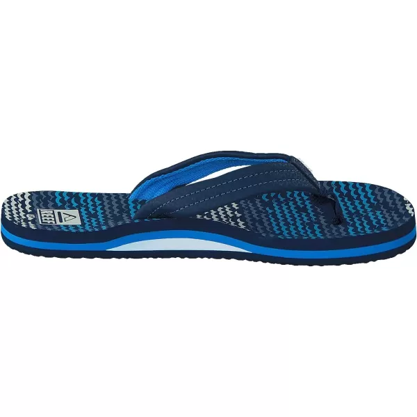 imageREEF ToddlerLittle Kid Ahi Beach Flip Flop Soft Cushion Footbed Water Friendly BackstrapBlue Horizon Waves