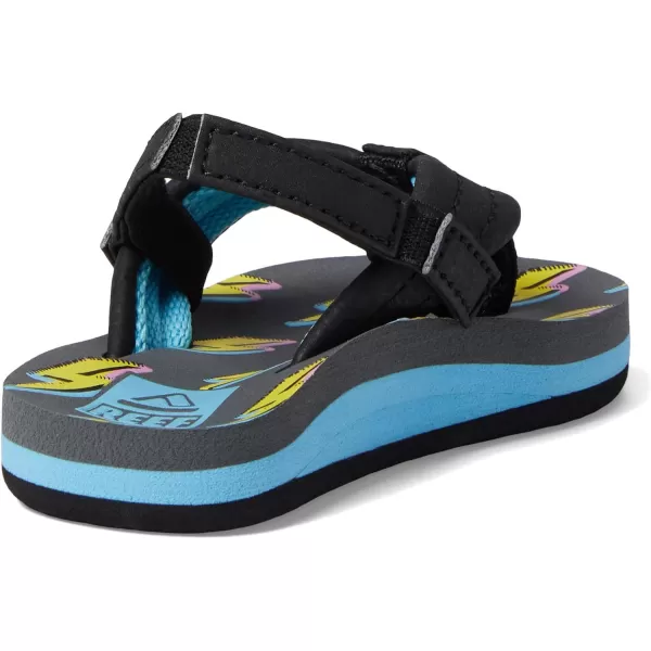 imageREEF ToddlerLittle Kid Ahi Beach Flip Flop Soft Cushion Footbed Water Friendly BackstrapBolt Up