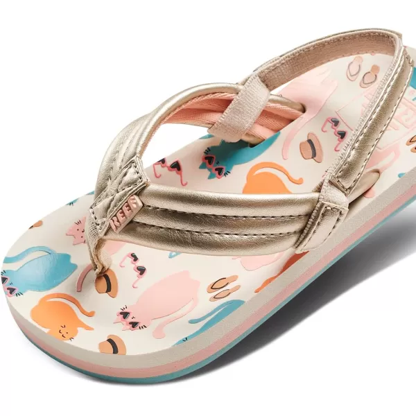 imageREEF ToddlerLittle Kid Ahi Beach Flip Flop Soft Cushion Footbed Water Friendly BackstrapCool Cats