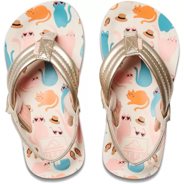 imageREEF ToddlerLittle Kid Ahi Beach Flip Flop Soft Cushion Footbed Water Friendly BackstrapCool Cats