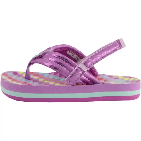 imageREEF ToddlerLittle Kid Ahi Beach Flip Flop Soft Cushion Footbed Water Friendly BackstrapLavender Hearts