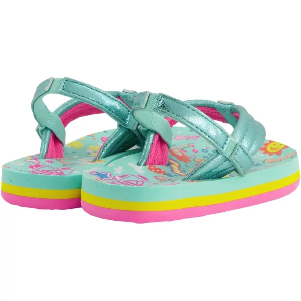 imageREEF ToddlerLittle Kid Ahi Beach Flip Flop Soft Cushion Footbed Water Friendly BackstrapLove Rainbow