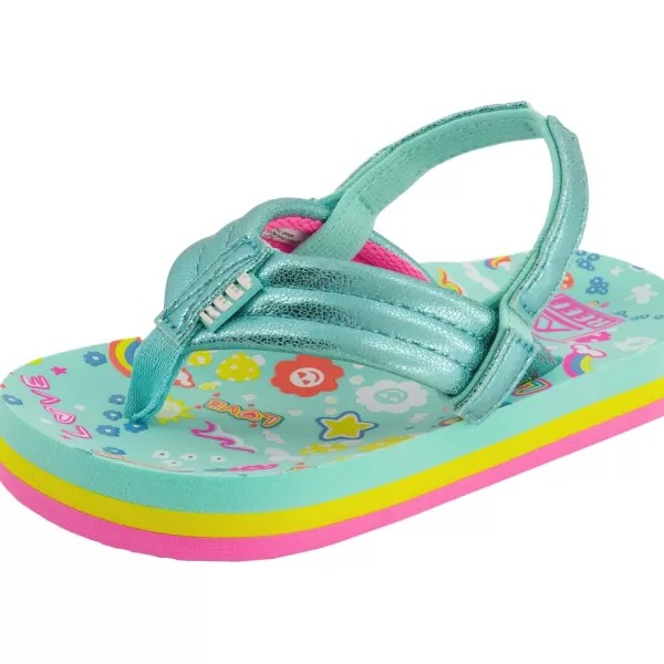 imageREEF ToddlerLittle Kid Ahi Beach Flip Flop Soft Cushion Footbed Water Friendly BackstrapLove Rainbow