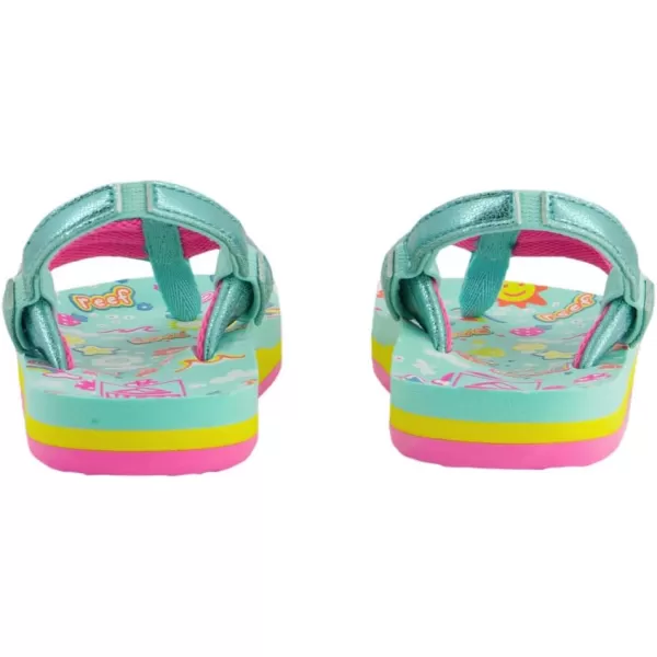 imageREEF ToddlerLittle Kid Ahi Beach Flip Flop Soft Cushion Footbed Water Friendly BackstrapLove Rainbow