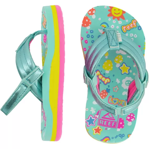 imageREEF ToddlerLittle Kid Ahi Beach Flip Flop Soft Cushion Footbed Water Friendly BackstrapLove Rainbow