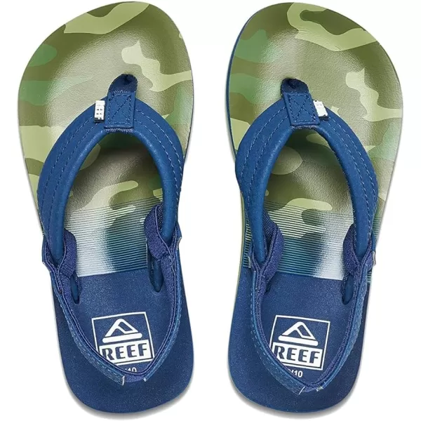 imageREEF ToddlerLittle Kid Ahi Beach Flip Flop Soft Cushion Footbed Water Friendly BackstrapNavyCamo