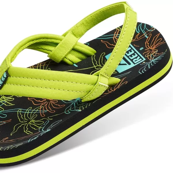 imageREEF ToddlerLittle Kid Ahi Beach Flip Flop Soft Cushion Footbed Water Friendly BackstrapNeon Palm