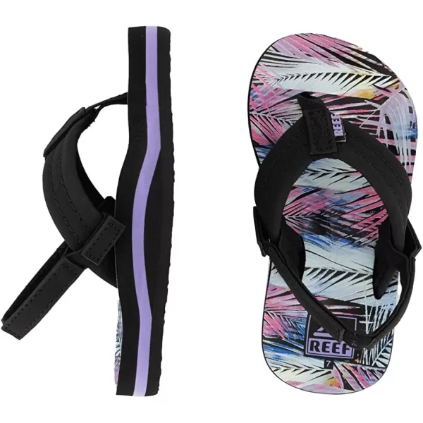 imageREEF ToddlerLittle Kid Ahi Beach Flip Flop Soft Cushion Footbed Water Friendly BackstrapPalm Fronds
