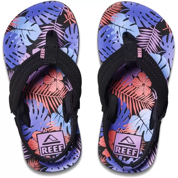 imageREEF ToddlerLittle Kid Ahi Beach Flip Flop Soft Cushion Footbed Water Friendly BackstrapPurple Fronds