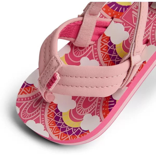 imageREEF ToddlerLittle Kid Ahi Beach Flip Flop Soft Cushion Footbed Water Friendly BackstrapRainbows and Clouds