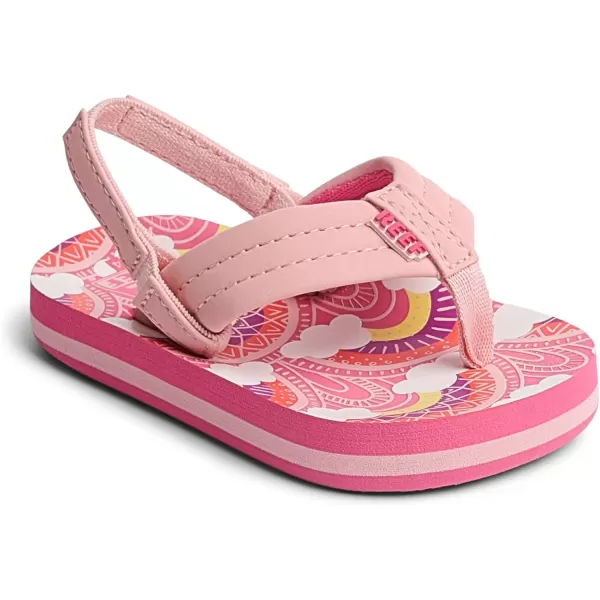 imageREEF ToddlerLittle Kid Ahi Beach Flip Flop Soft Cushion Footbed Water Friendly BackstrapRainbows and Clouds