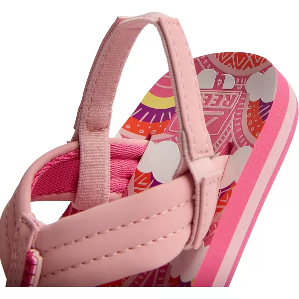 imageREEF ToddlerLittle Kid Ahi Beach Flip Flop Soft Cushion Footbed Water Friendly BackstrapRainbows and Clouds