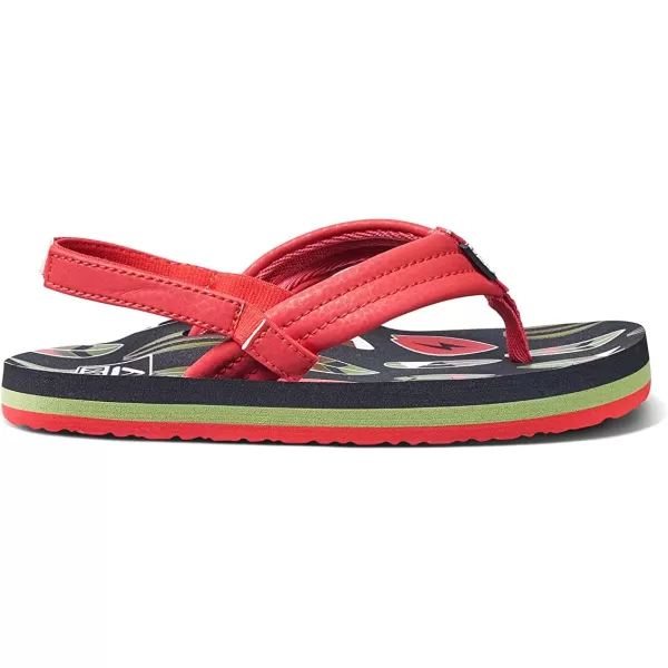 imageREEF ToddlerLittle Kid Ahi Beach Flip Flop Soft Cushion Footbed Water Friendly BackstrapRed Board
