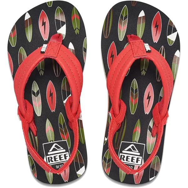 imageREEF ToddlerLittle Kid Ahi Beach Flip Flop Soft Cushion Footbed Water Friendly BackstrapRed Board