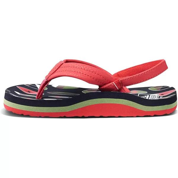 imageREEF ToddlerLittle Kid Ahi Beach Flip Flop Soft Cushion Footbed Water Friendly BackstrapRed Board