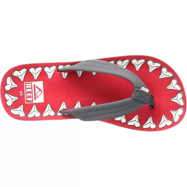 imageREEF ToddlerLittle Kid Ahi Beach Flip Flop Soft Cushion Footbed Water Friendly BackstrapRed Shark