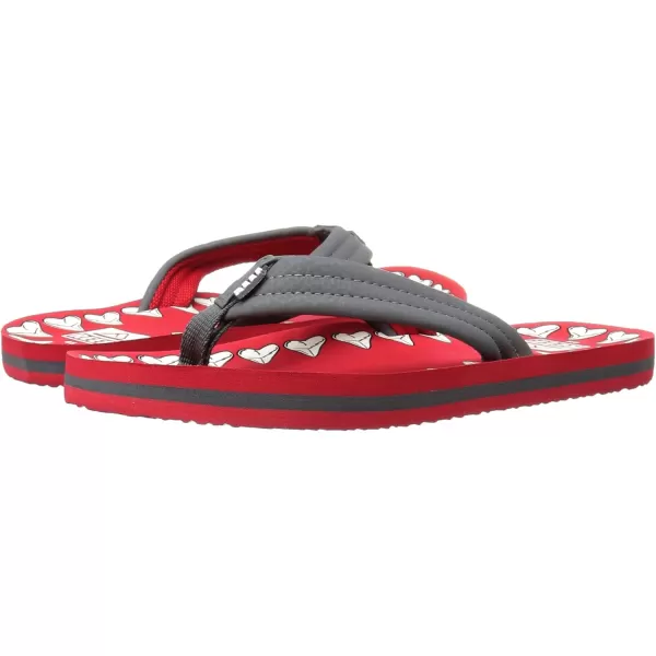 imageREEF ToddlerLittle Kid Ahi Beach Flip Flop Soft Cushion Footbed Water Friendly BackstrapRed Shark