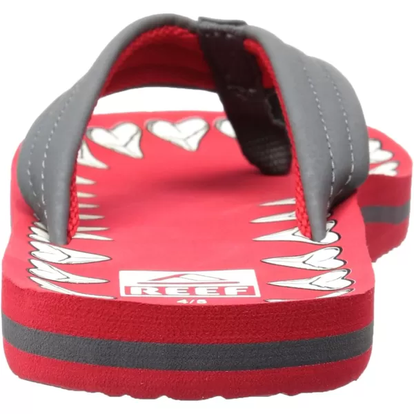 imageREEF ToddlerLittle Kid Ahi Beach Flip Flop Soft Cushion Footbed Water Friendly BackstrapRed Shark