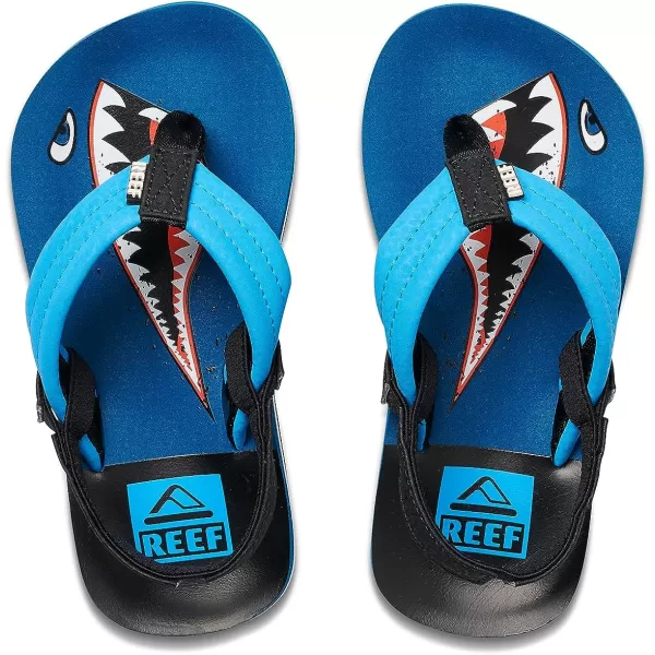 imageREEF ToddlerLittle Kid Ahi Beach Flip Flop Soft Cushion Footbed Water Friendly BackstrapSharky Ocean