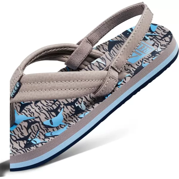 imageREEF ToddlerLittle Kid Ahi Beach Flip Flop Soft Cushion Footbed Water Friendly BackstrapTan Sharks