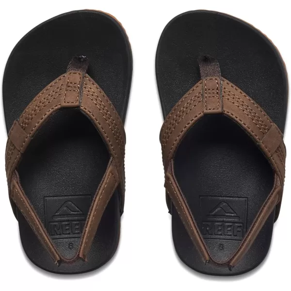imageREEF ToddlerLittle Kid Cushion Phantom Flip Flop Ultra Soft Cushion Footbed BackstrapBlackBrown