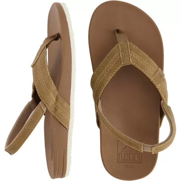imageREEF ToddlerLittle Kid Cushion Phantom Flip Flop Ultra Soft Cushion Footbed BackstrapTan