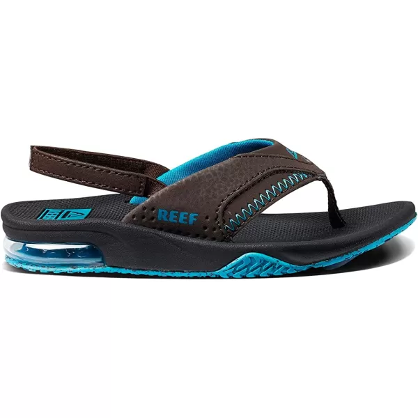 imageREEF ToddlerLittle Kid Fanning Flip Flop Arch Support Durable Outsole Water Friendly BackstrapBlackBrownBlue