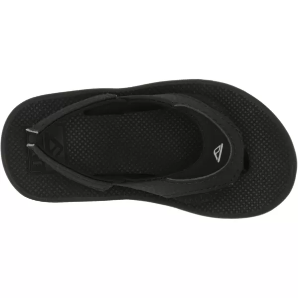 imageREEF ToddlerLittle Kid Fanning Flip Flop Arch Support Durable Outsole Water Friendly BackstrapBlackSilver