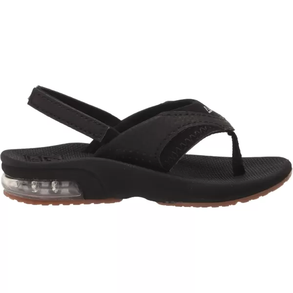 imageREEF ToddlerLittle Kid Fanning Flip Flop Arch Support Durable Outsole Water Friendly BackstrapBlackSilver