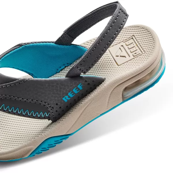 imageREEF ToddlerLittle Kid Fanning Flip Flop Arch Support Durable Outsole Water Friendly BackstrapGreyAquaOak