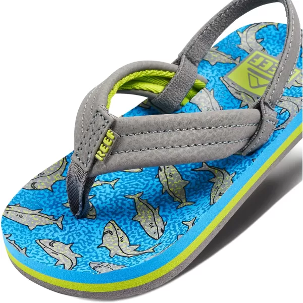 imageREEF ToddlerLittle Kid Fanning Flip Flop Arch Support Durable Outsole Water Friendly BackstrapGreyVolt
