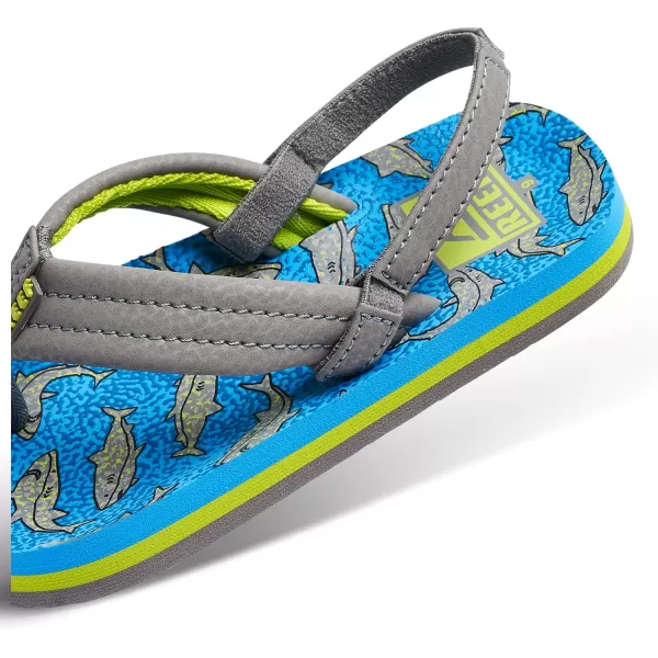 imageREEF ToddlerLittle Kid Fanning Flip Flop Arch Support Durable Outsole Water Friendly BackstrapGreyVolt