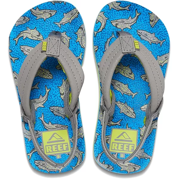 imageREEF ToddlerLittle Kid Fanning Flip Flop Arch Support Durable Outsole Water Friendly BackstrapGreyVolt