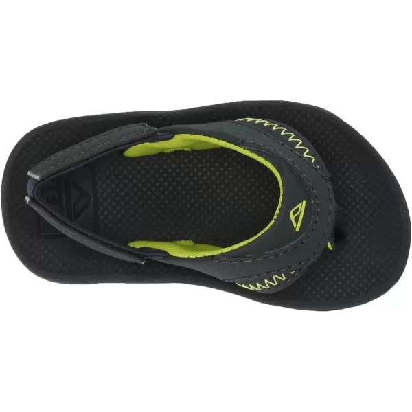imageREEF ToddlerLittle Kid Fanning Flip Flop Arch Support Durable Outsole Water Friendly BackstrapLimeNavy
