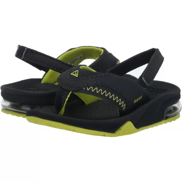 imageREEF ToddlerLittle Kid Fanning Flip Flop Arch Support Durable Outsole Water Friendly BackstrapLimeNavy