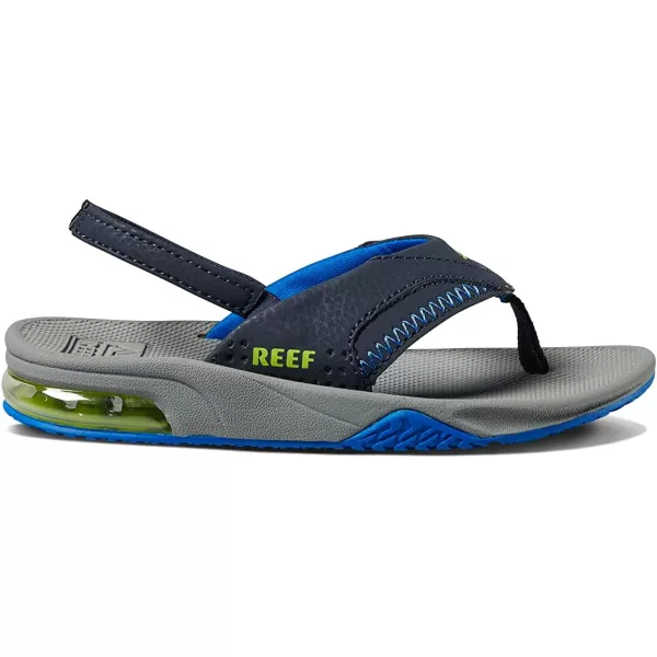 imageREEF ToddlerLittle Kid Fanning Flip Flop Arch Support Durable Outsole Water Friendly BackstrapNavyLime