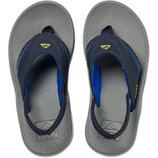 imageREEF ToddlerLittle Kid Fanning Flip Flop Arch Support Durable Outsole Water Friendly BackstrapNavyLime