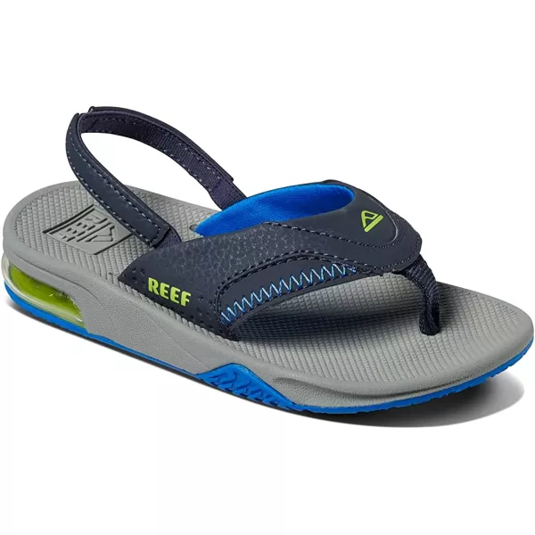 imageREEF ToddlerLittle Kid Fanning Flip Flop Arch Support Durable Outsole Water Friendly BackstrapNavyLime