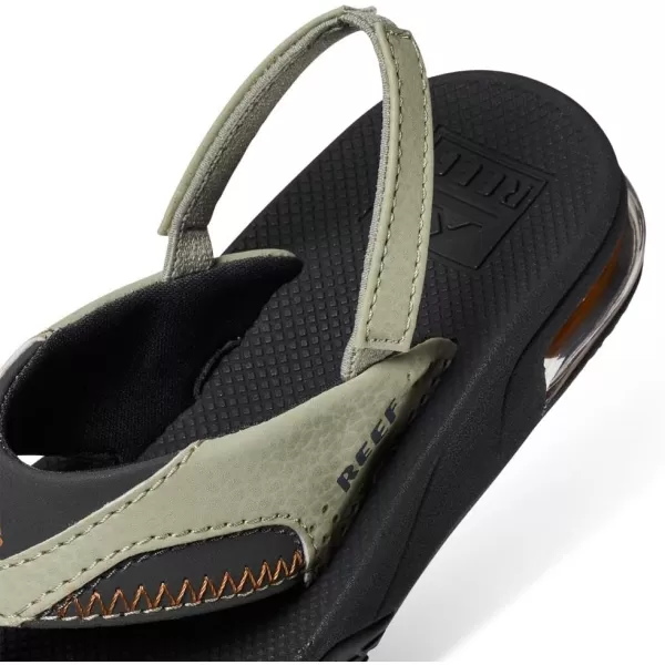imageREEF ToddlerLittle Kid Fanning Flip Flop Arch Support Durable Outsole Water Friendly BackstrapOliveSudan